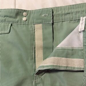 B.D. Baggie Men’s Nylon Green Checkered 8” Inseam Shorts Preppy